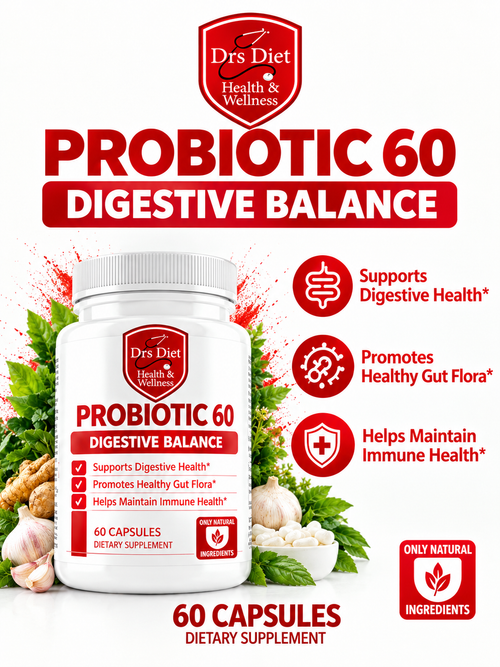 Drs Diet Probiotic 60 Digestive Balance bottle, 60 capsules